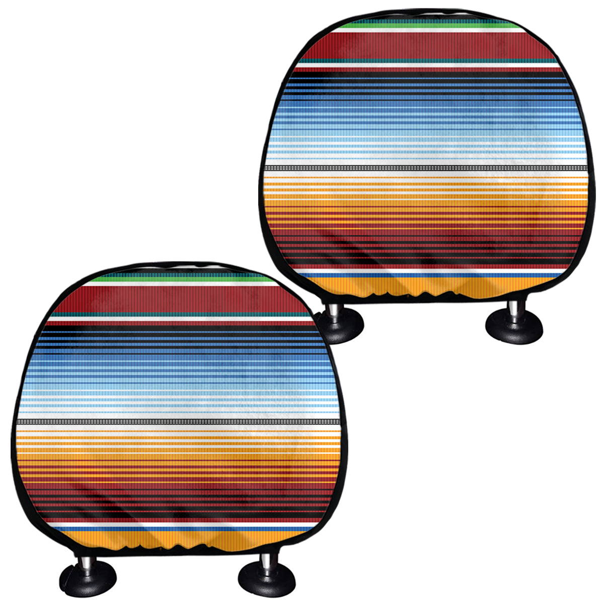Tribal Serape Blanket Pattern Print Car Headrest Covers