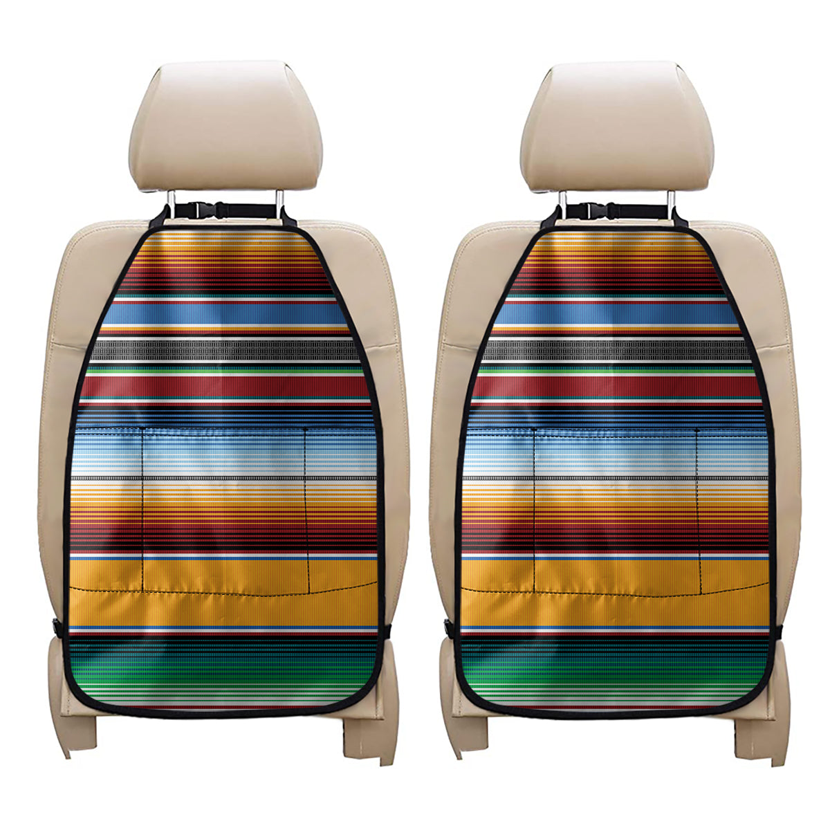 Tribal Serape Blanket Pattern Print Car Seat Organizers