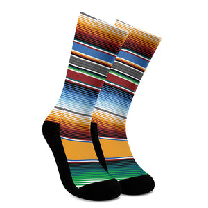 Tribal Serape Blanket Pattern Print Crew Socks