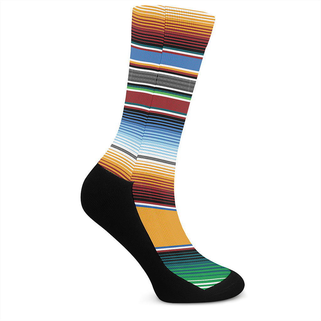 Tribal Serape Blanket Pattern Print Crew Socks