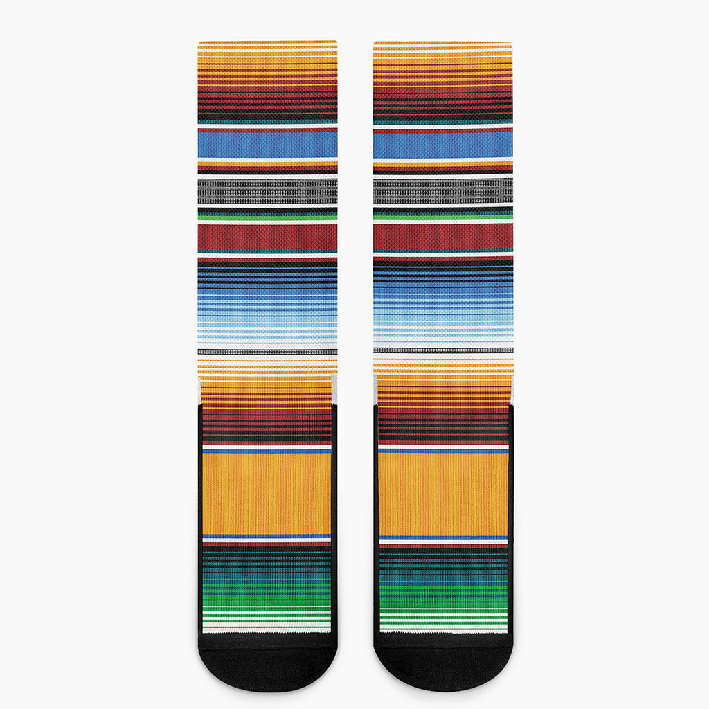 Tribal Serape Blanket Pattern Print Crew Socks