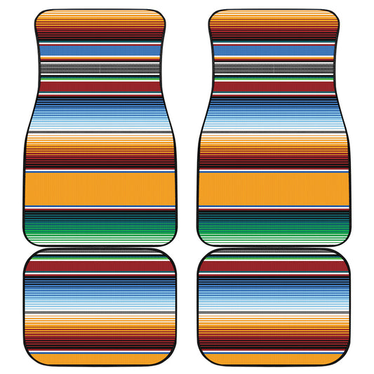 Tribal Serape Blanket Pattern Print Front and Back Car Floor Mats