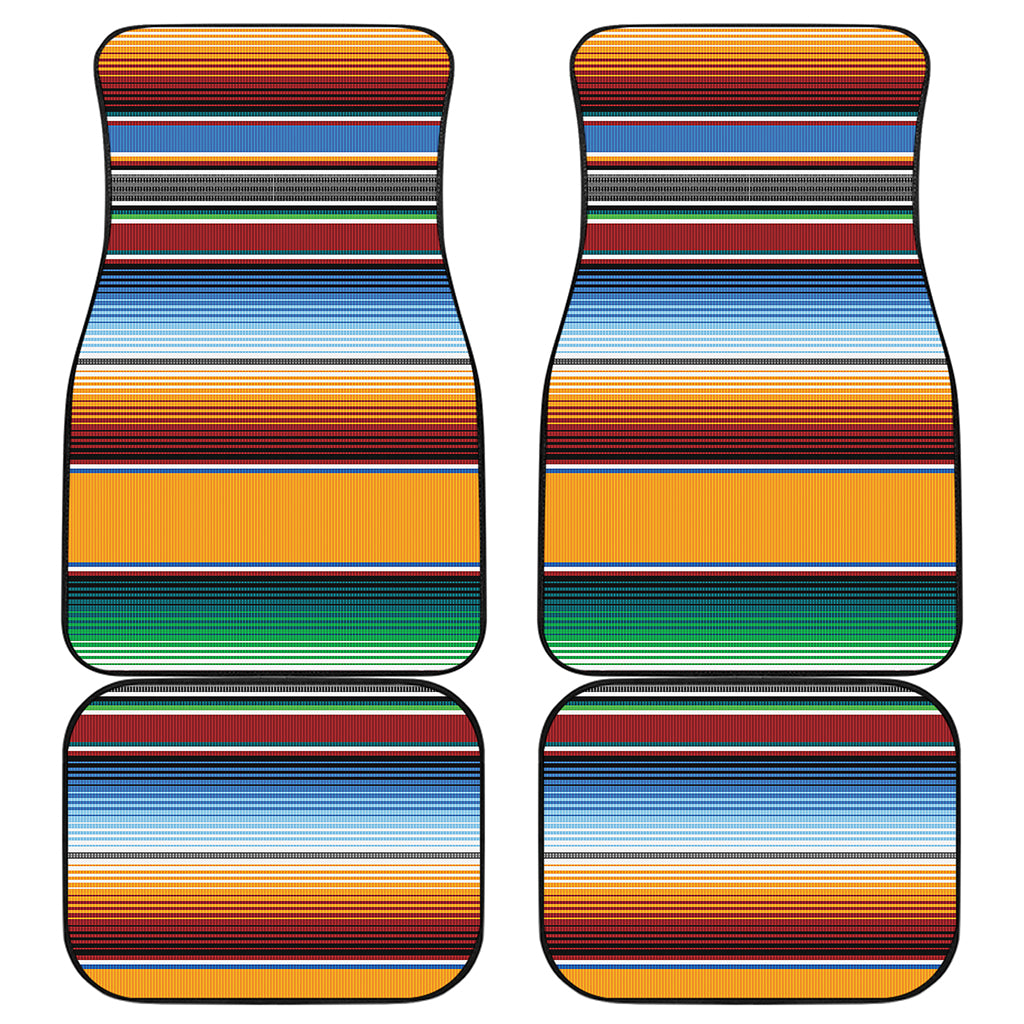 Tribal Serape Blanket Pattern Print Front and Back Car Floor Mats