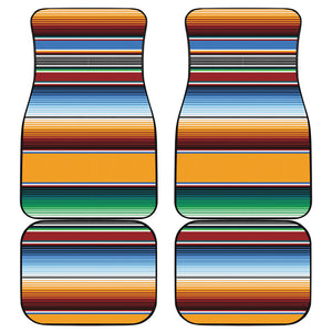 Tribal Serape Blanket Pattern Print Front and Back Car Floor Mats