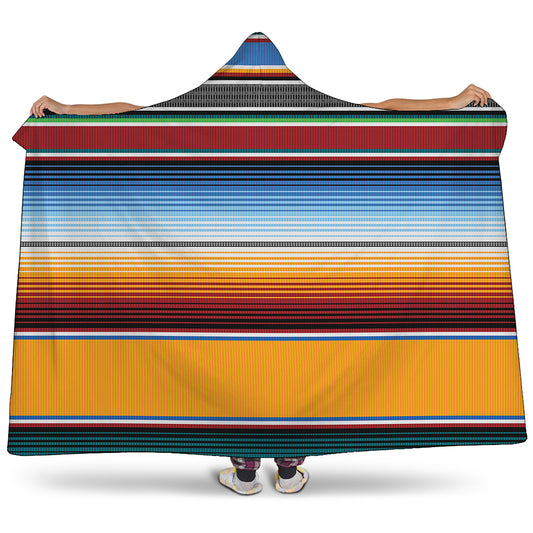 Tribal Serape Blanket Pattern Print Hooded Blanket