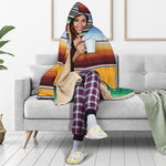 Tribal Serape Blanket Pattern Print Hooded Blanket