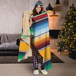 Tribal Serape Blanket Pattern Print Hooded Blanket