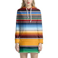 Tribal Serape Blanket Pattern Print Pullover Hoodie Dress
