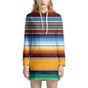 Tribal Serape Blanket Pattern Print Hoodie Dress