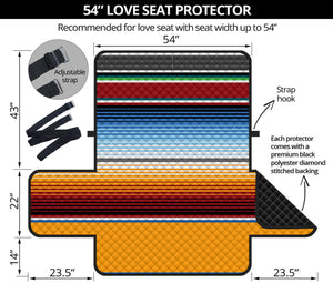 Tribal Serape Blanket Pattern Print Loveseat Protector