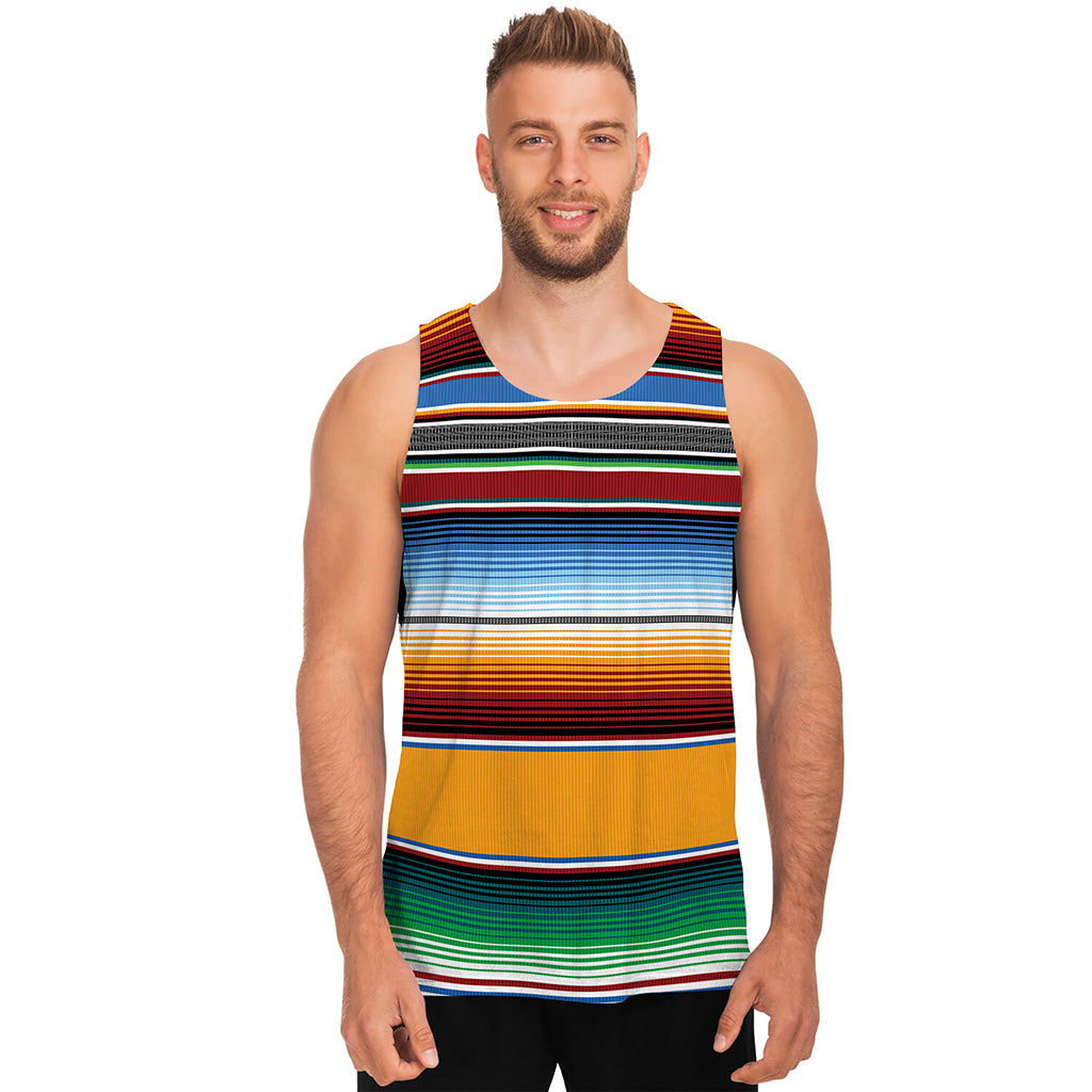 Tribal Serape Blanket Pattern Print Men's Tank Top