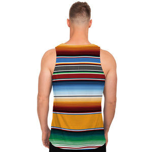 Tribal Serape Blanket Pattern Print Men's Tank Top