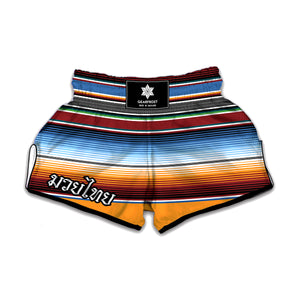 Tribal Serape Blanket Pattern Print Muay Thai Boxing Shorts