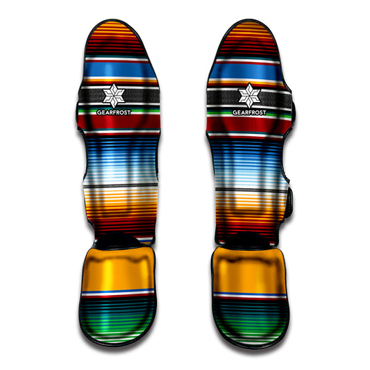 Tribal Serape Blanket Pattern Print Muay Thai Shin Guard