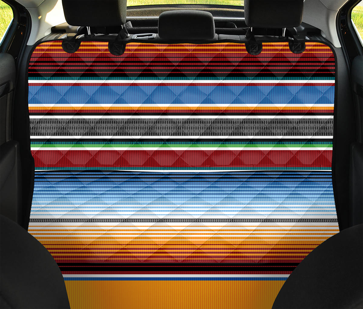 Tribal Serape Blanket Pattern Print Pet Car Back Seat Cover