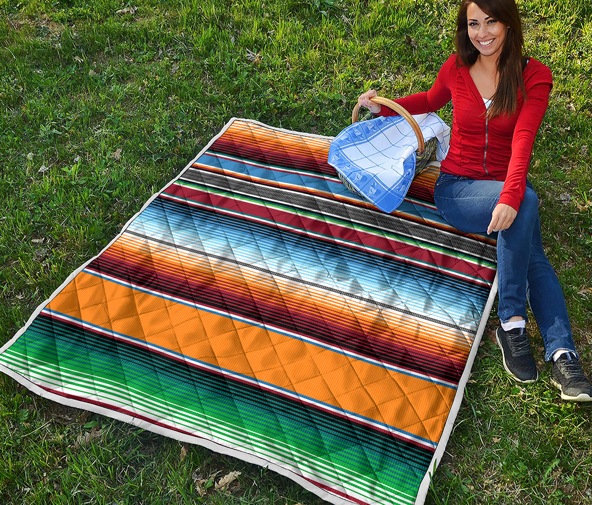 Tribal Serape Blanket Pattern Print Quilt
