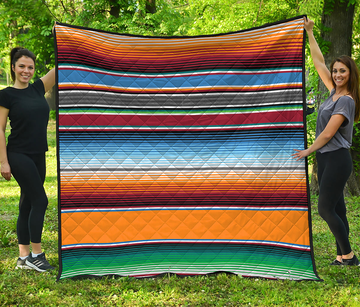 Tribal Serape Blanket Pattern Print Quilt