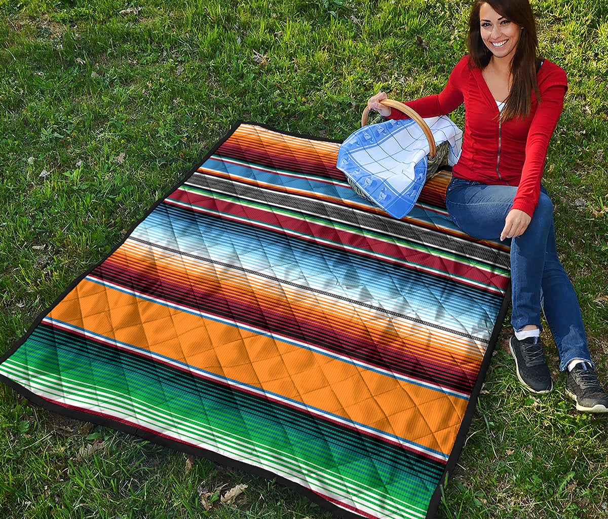 Tribal Serape Blanket Pattern Print Quilt