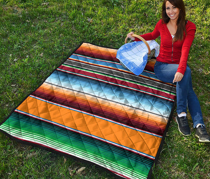 Tribal Serape Blanket Pattern Print Quilt