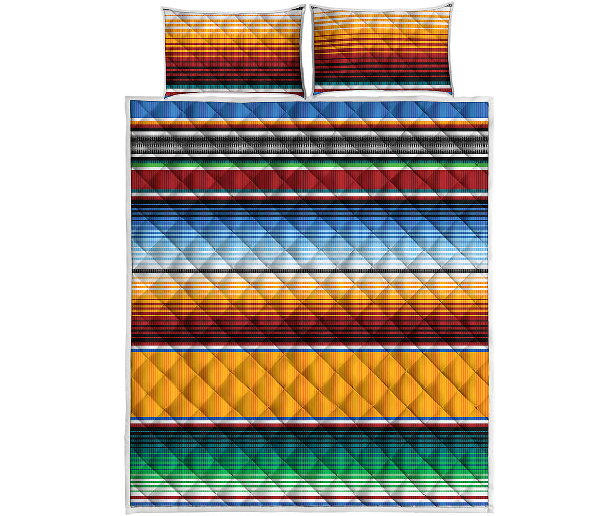 Tribal Serape Blanket Pattern Print Quilt Bed Set