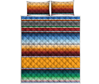 Tribal Serape Blanket Pattern Print Quilt Bed Set
