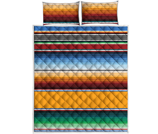 Tribal Serape Blanket Pattern Print Quilt Bed Set