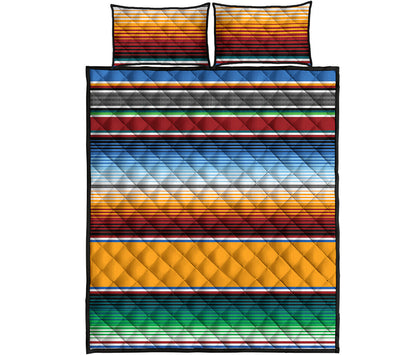 Tribal Serape Blanket Pattern Print Quilt Bed Set