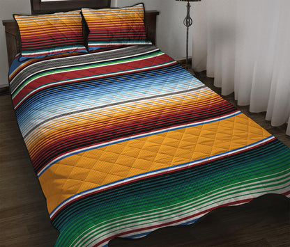 Tribal Serape Blanket Pattern Print Quilt Bed Set