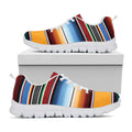 Tribal Serape Blanket Pattern Print White Running Shoes