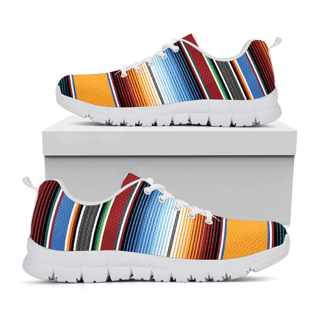 Tribal Serape Blanket Pattern Print White Sneakers