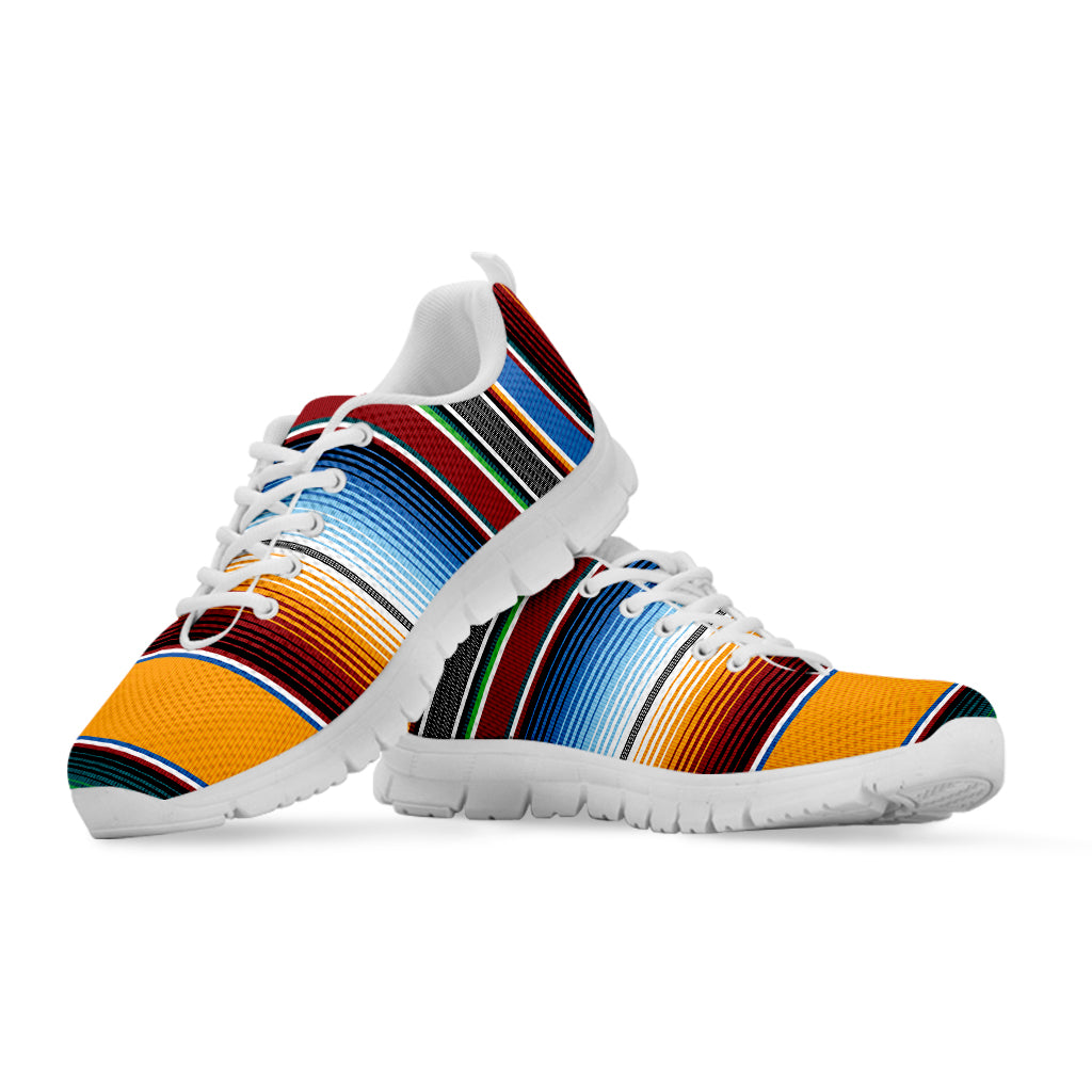 Tribal Serape Blanket Pattern Print White Sneakers