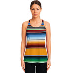 Tribal Serape Blanket Pattern Print Women's Racerback Tank Top