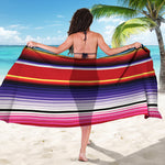 Tribal Serape Blanket Stripe Print Beach Sarong Wrap