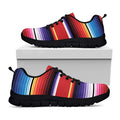 Tribal Serape Blanket Stripe Print Black Running Shoes