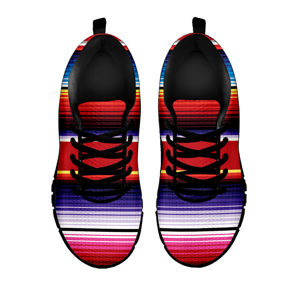 Tribal Serape Blanket Stripe Print Black Sneakers