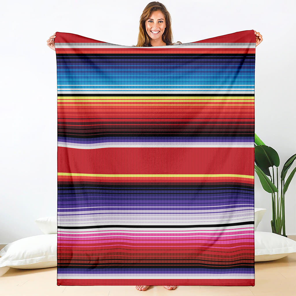 Tribal Serape Blanket Stripe Print Blanket