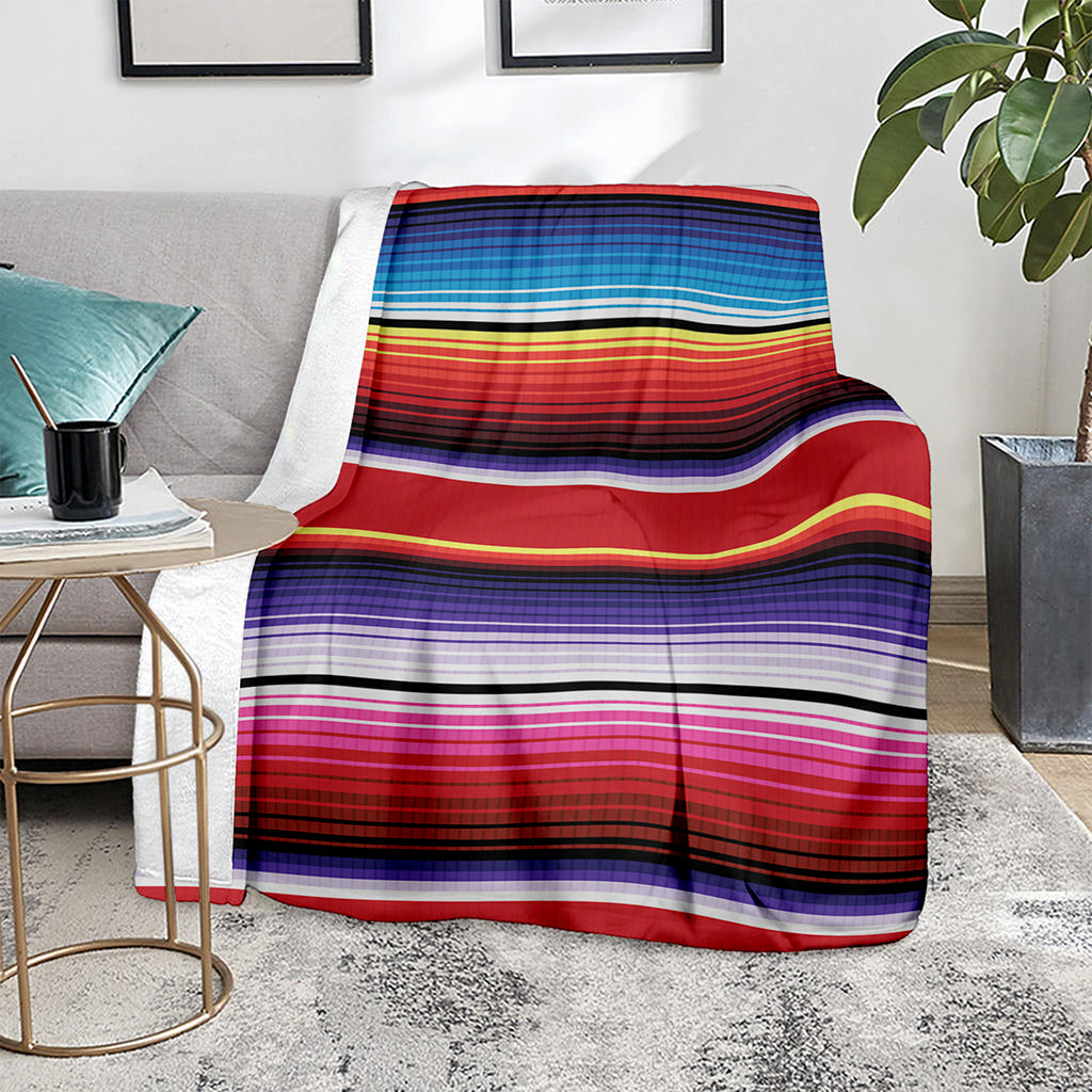 Tribal Serape Blanket Stripe Print Blanket