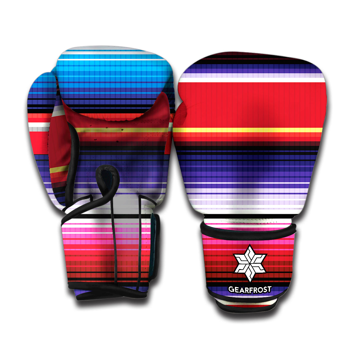 Tribal Serape Blanket Stripe Print Boxing Gloves