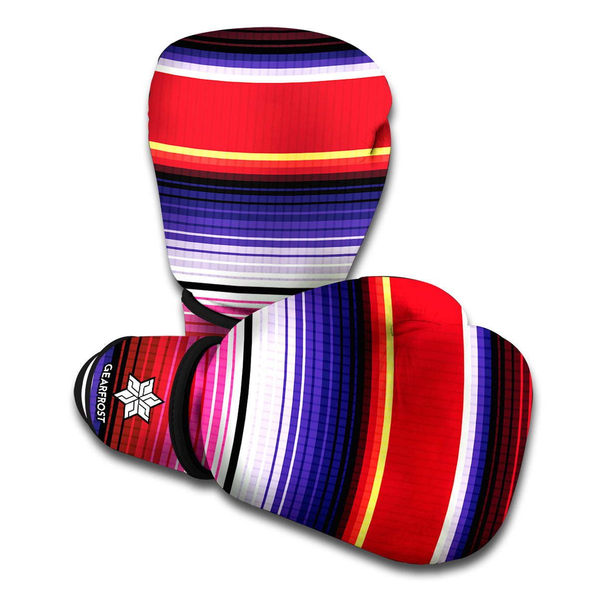 Tribal Serape Blanket Stripe Print Boxing Gloves