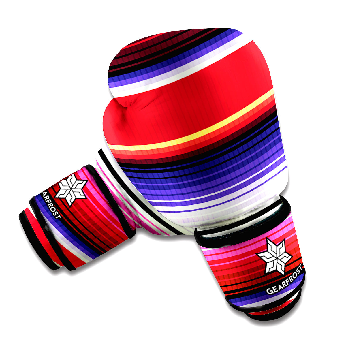 Tribal Serape Blanket Stripe Print Boxing Gloves