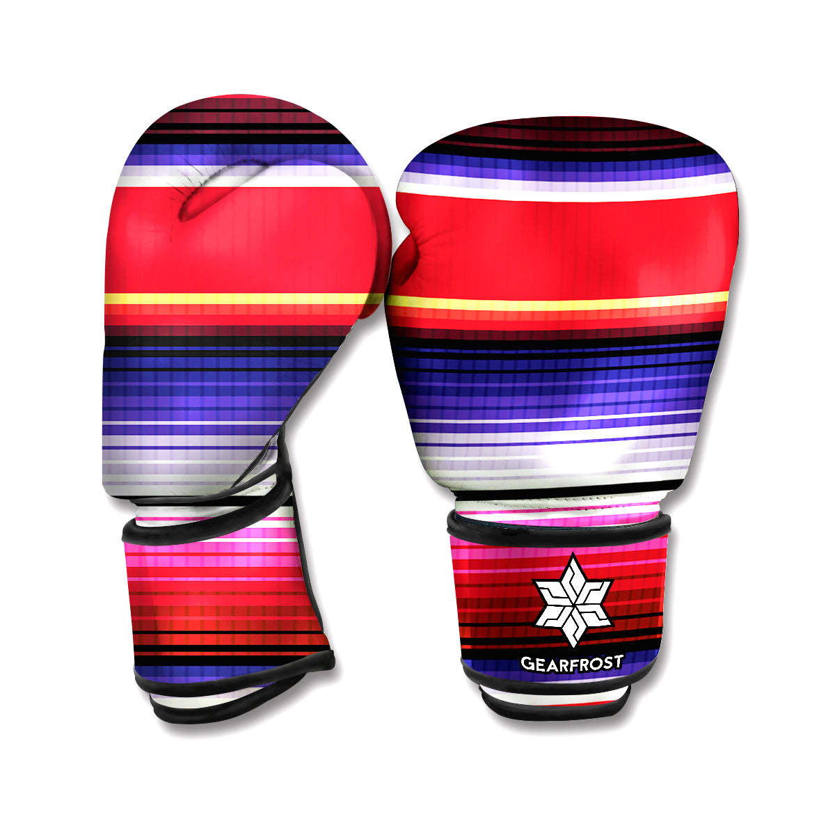 Tribal Serape Blanket Stripe Print Boxing Gloves