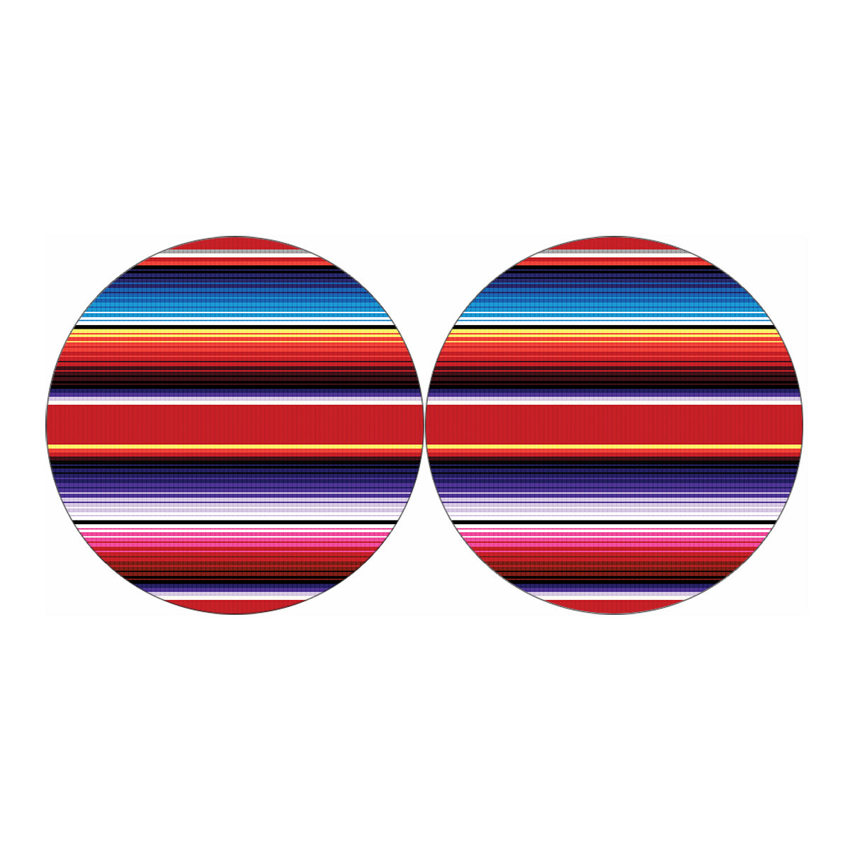 Tribal Serape Blanket Stripe Print Car Coasters