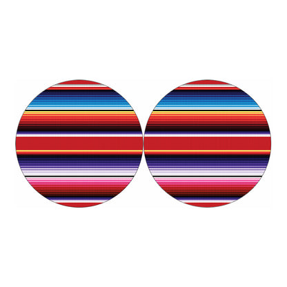 Tribal Serape Blanket Stripe Print Car Coasters
