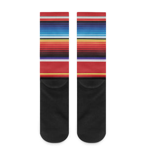 Tribal Serape Blanket Stripe Print Crew Socks
