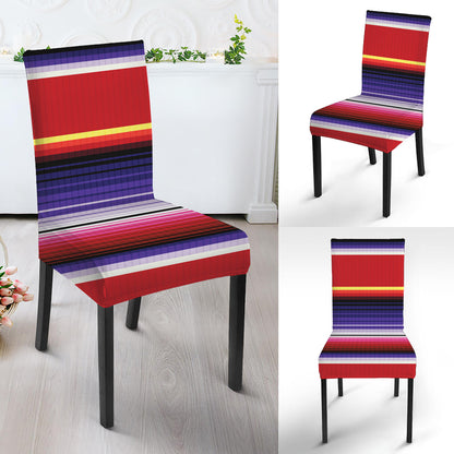 Tribal Serape Blanket Stripe Print Dining Chair Slipcover