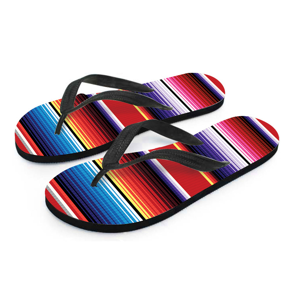 Tribal Serape Blanket Stripe Print Flip Flops