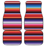 Tribal Serape Blanket Stripe Print Front and Back Car Floor Mats