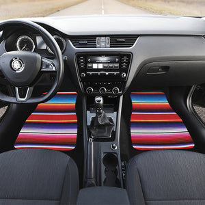 Tribal Serape Blanket Stripe Print Front and Back Car Floor Mats