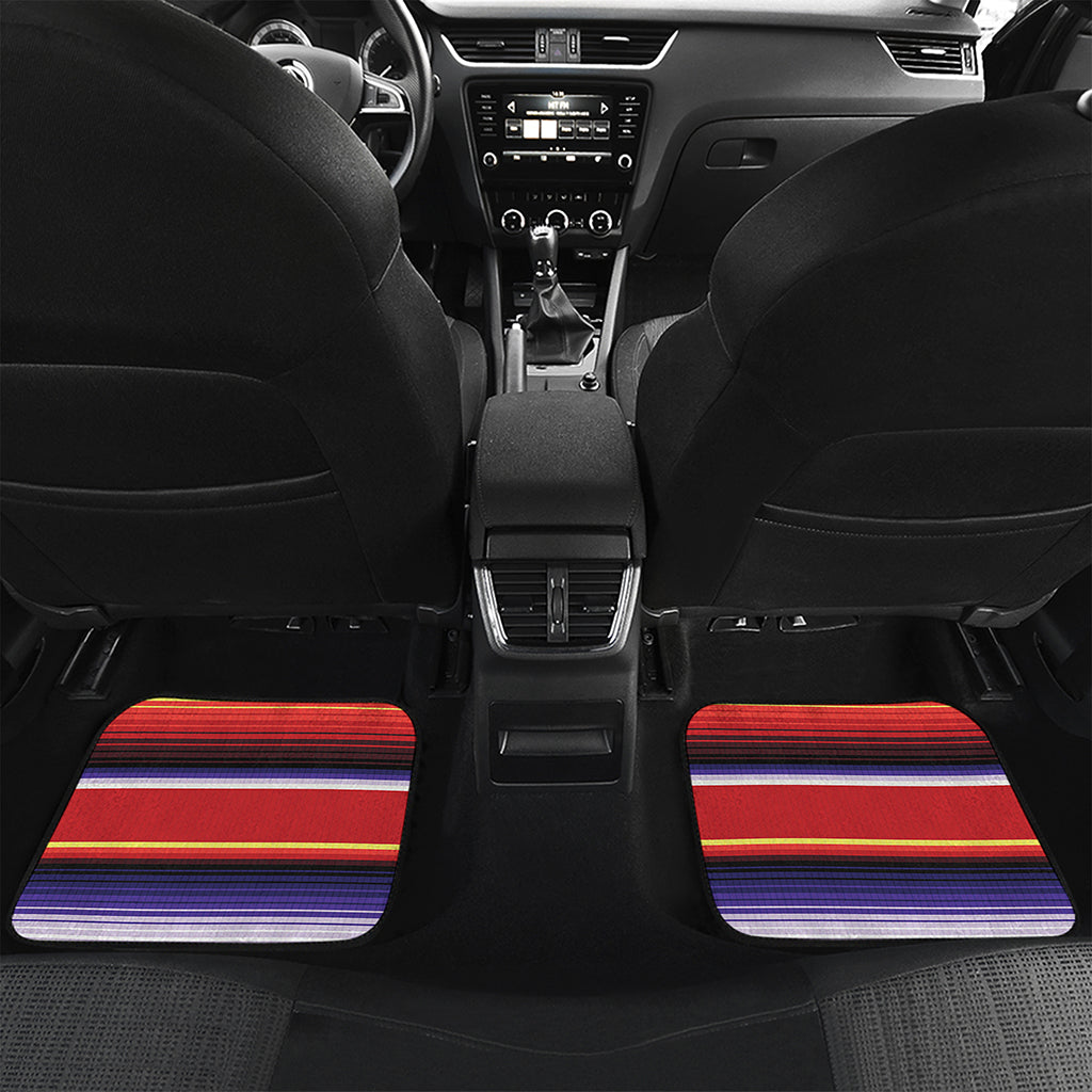 Tribal Serape Blanket Stripe Print Front and Back Car Floor Mats