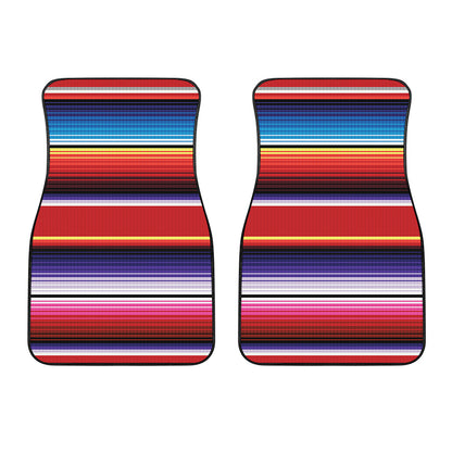 Tribal Serape Blanket Stripe Print Front Car Floor Mats